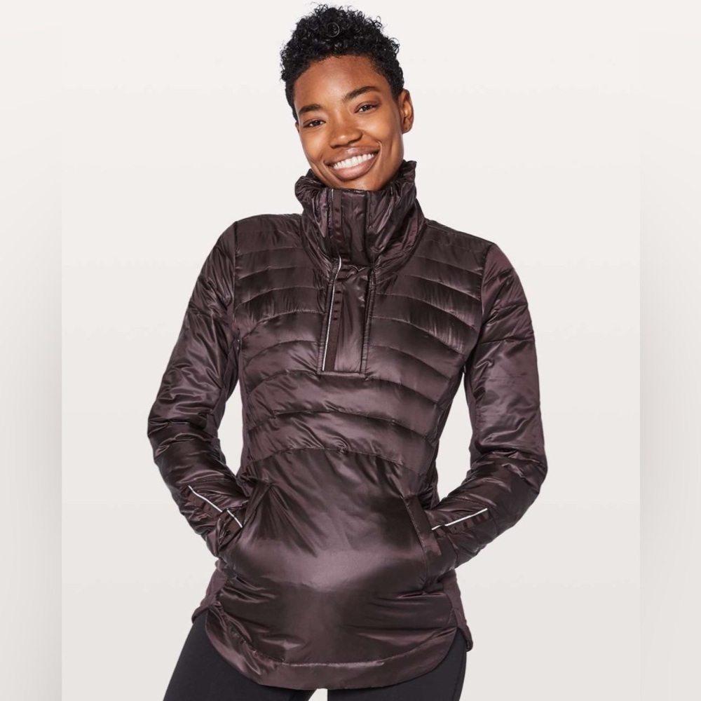 Lululemon Down For A Run Pullover II Black Cherry Sz 4